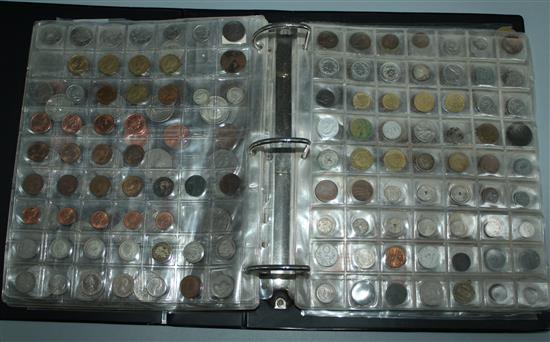 Collection of British and World coins, inc 1902 Crown, 1806 GIII penny, late Roman coin, etc. (album)